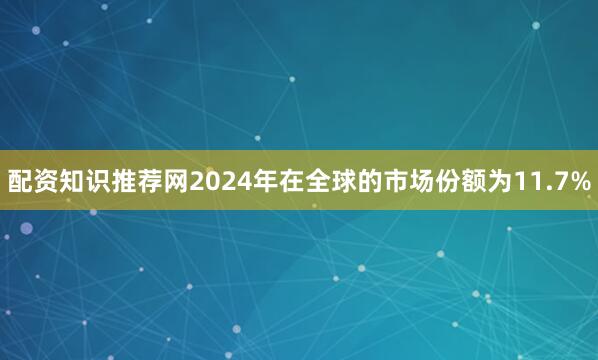 配资知识推荐网2024年在全球的市场份额为11.7%